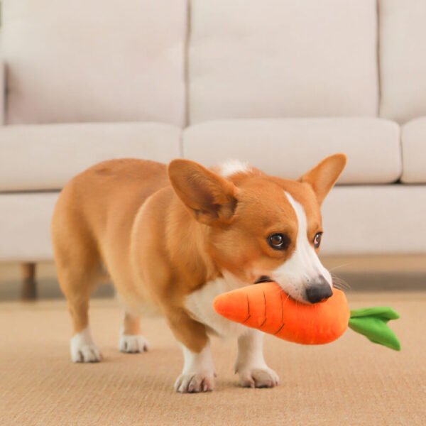 Carrot Squeaky Plush Toy Dog Interactive Toy - Image 2
