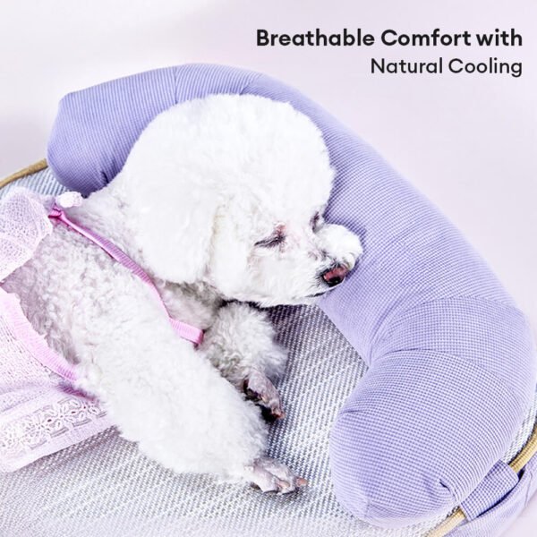 All Season Breathable Orthopedic Dog Bed with Waterproof Liner and Pillow - Image 4