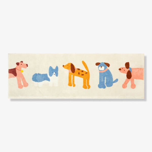 Adorable Cat & Dog Pattern Bedside Rug Pet Mat - Image 5