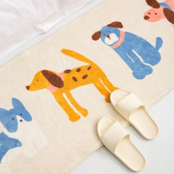 Adorable Cat & Dog Pattern Bedside Rug Pet Mat - Image 4